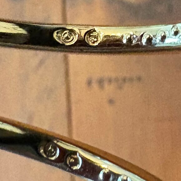 2 PAIRS VINTAGE SWAROVSKI HOOP EARRINGS GOLD & SILVER CLEAR PAVE CRYSTALS - Picture 11 of 13